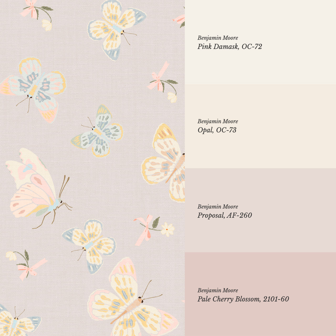 Myla Midsummer Butterflies Rose Dust Wallpaper