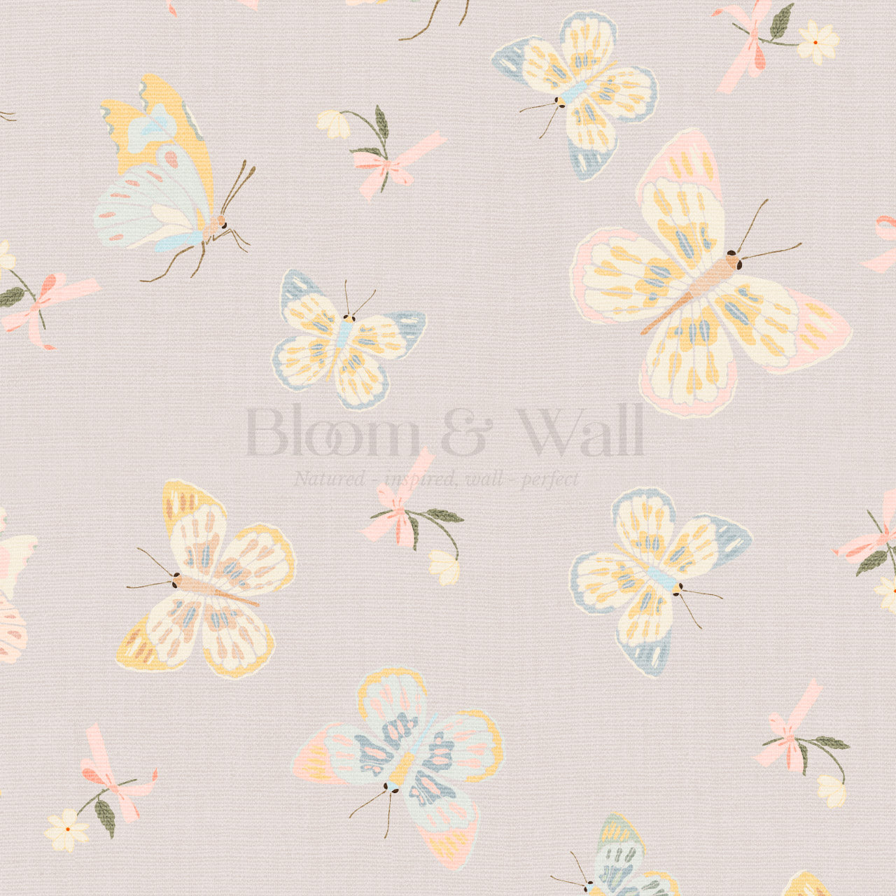 Myla Midsummer Butterflies Rose Dust Wallpaper