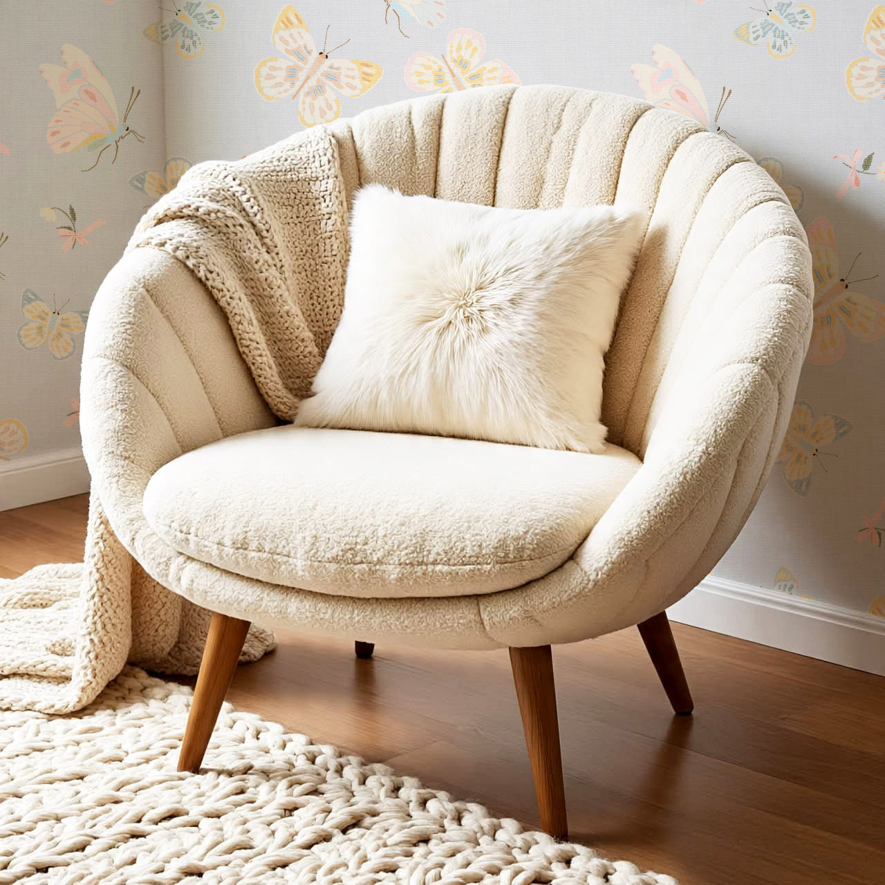 Myla Midsummer Butterflies Silver Sage Wallpaper