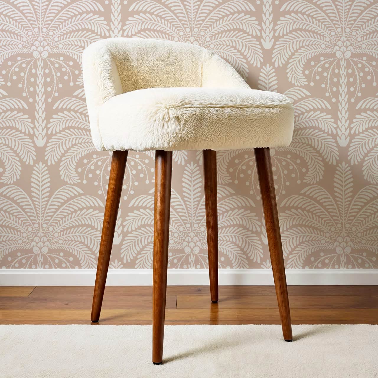 Nadia Large Retro Palms Pink Wallpaper