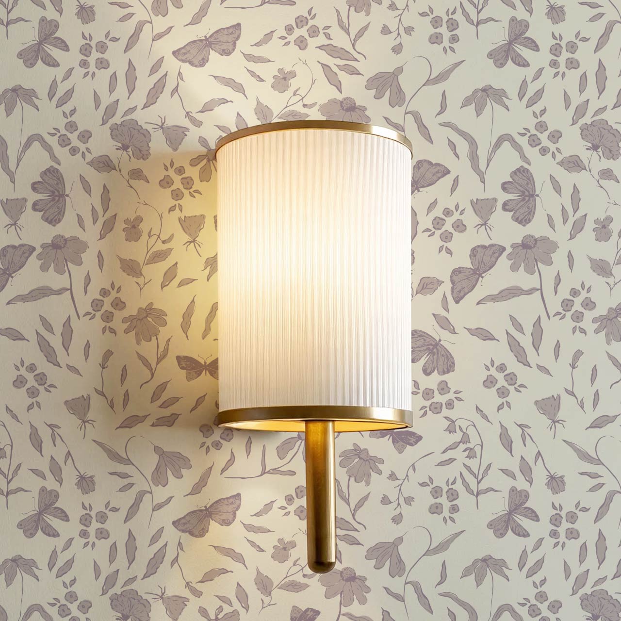 Nahia Butterfly Garden Beige Rose Dust Wallpaper