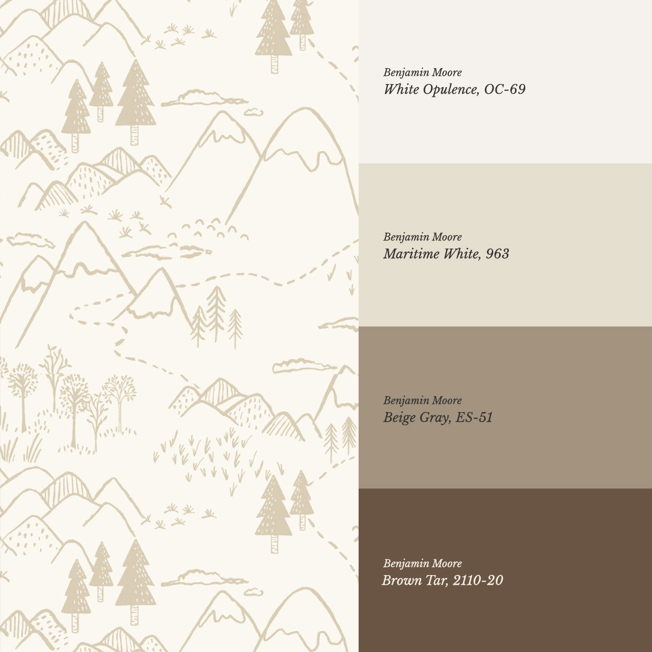 Blair Mountain Tops Oat Wallpaper