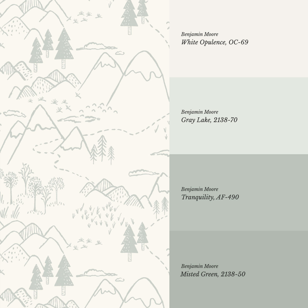 Blair Mountain Tops Cream Sea Salt Wallpaper