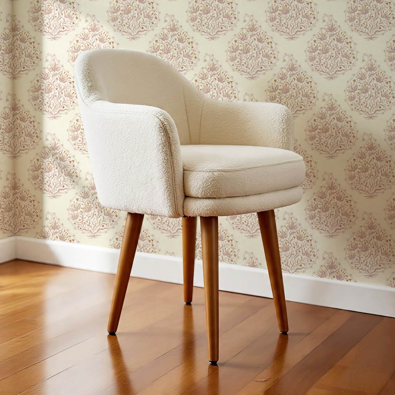 Narcisa Block Print Pale Pink Butter Wallpaper