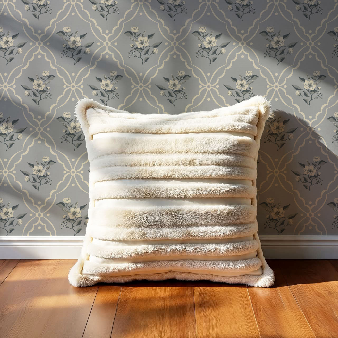 Nayeli Cottage Diamond French Blue Wallpaper