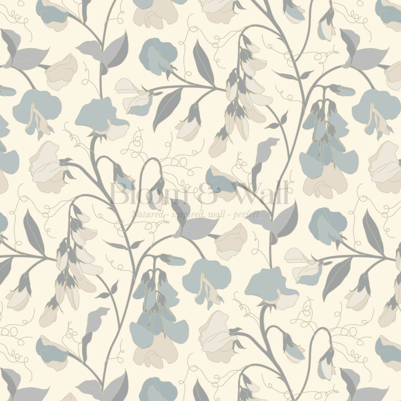 Nella Sweet Pea Cream Sky Wallpaper