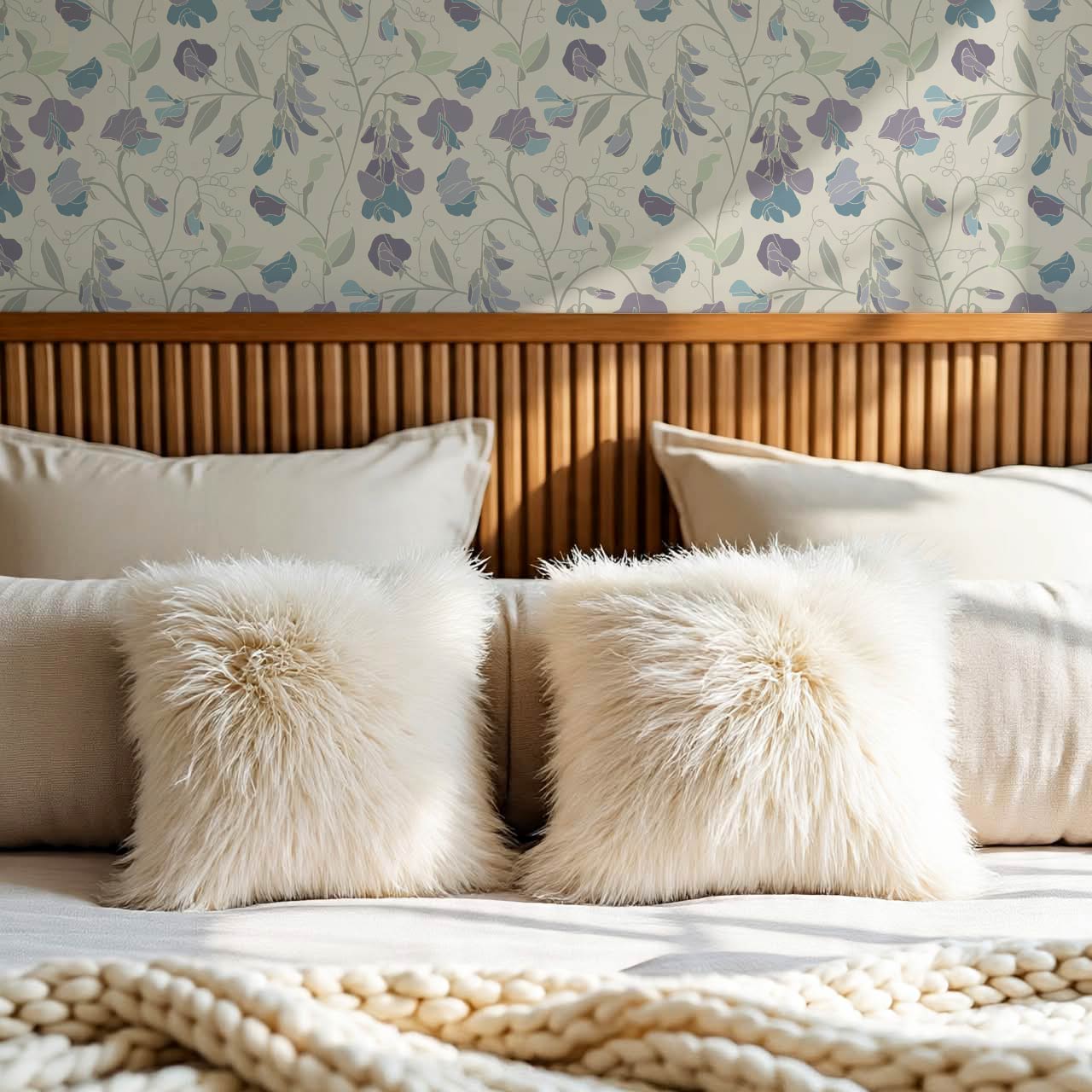 Nella Sweet Pea Olive Plum Wallpaper