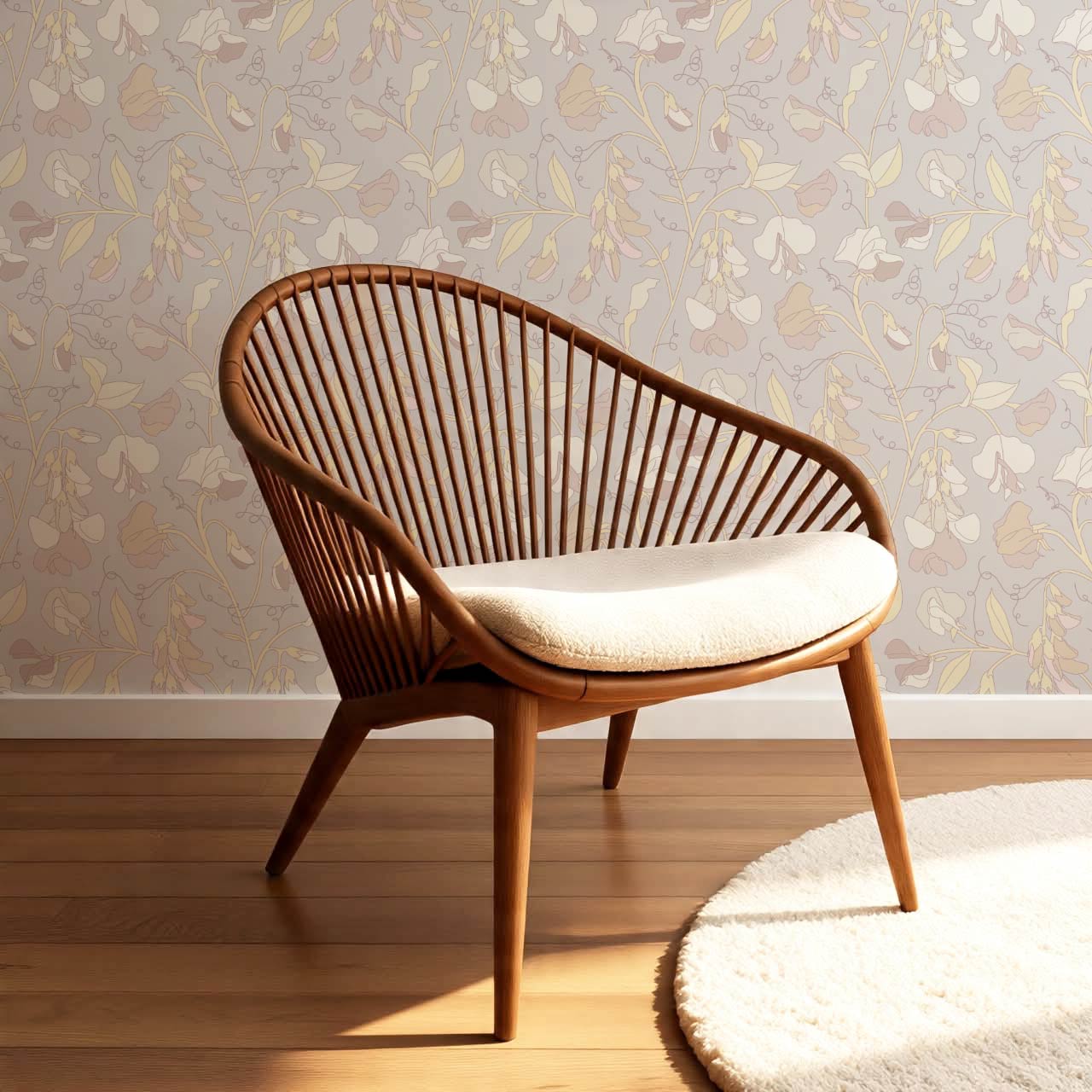 Nella Sweet Pea Dusty Mauve Wallpaper
