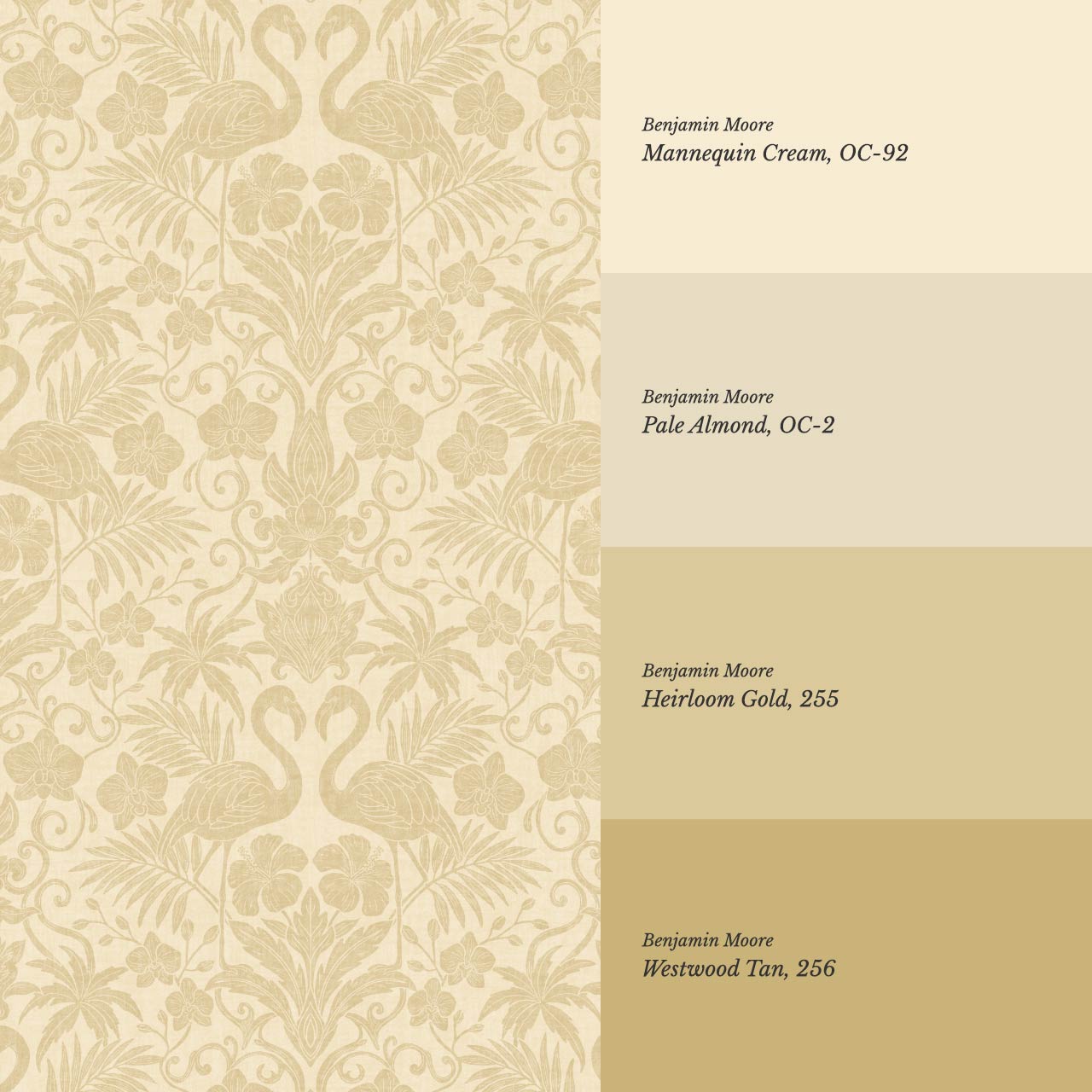 Nemy Flamingoes Honey Yellow Wallpaper