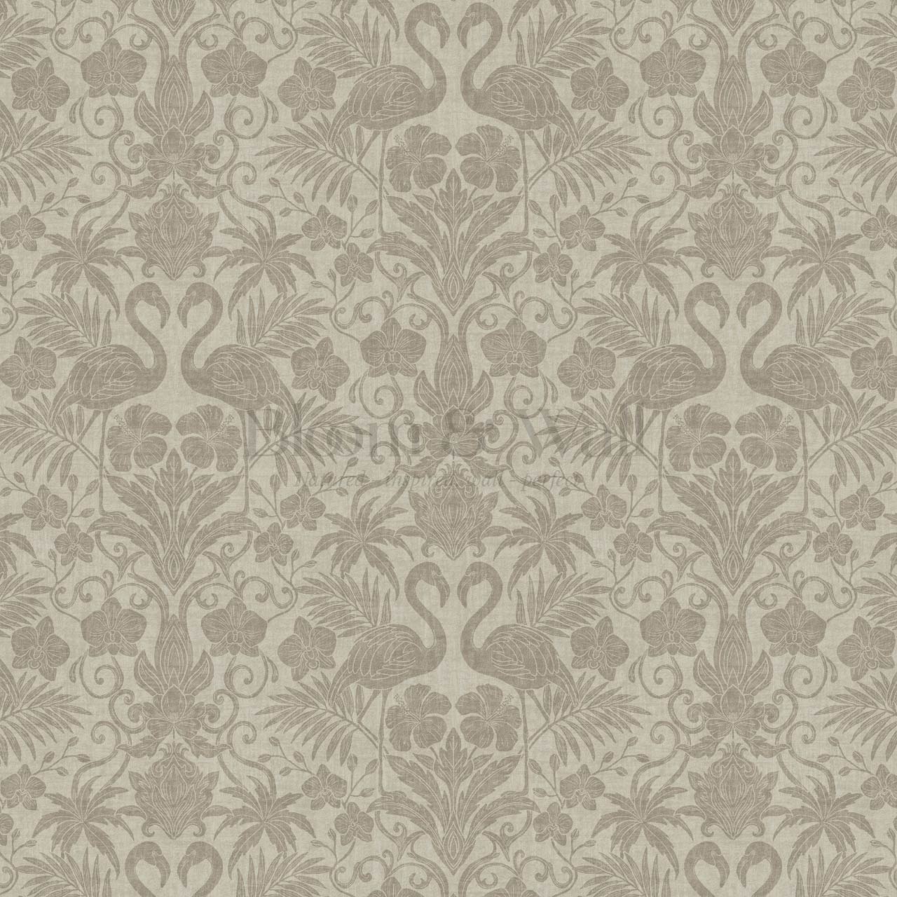 Nemy Flamingoes Stone Taupe Wallpaper