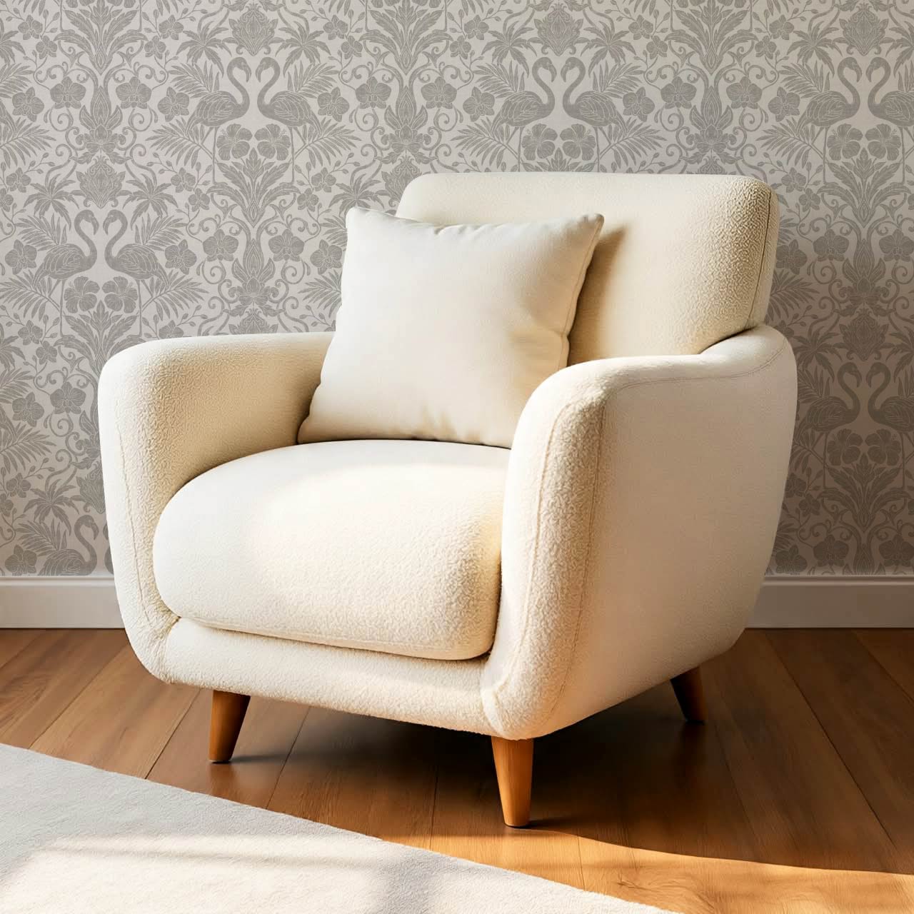 Nemy Flamingoes Dove Gray Wallpaper