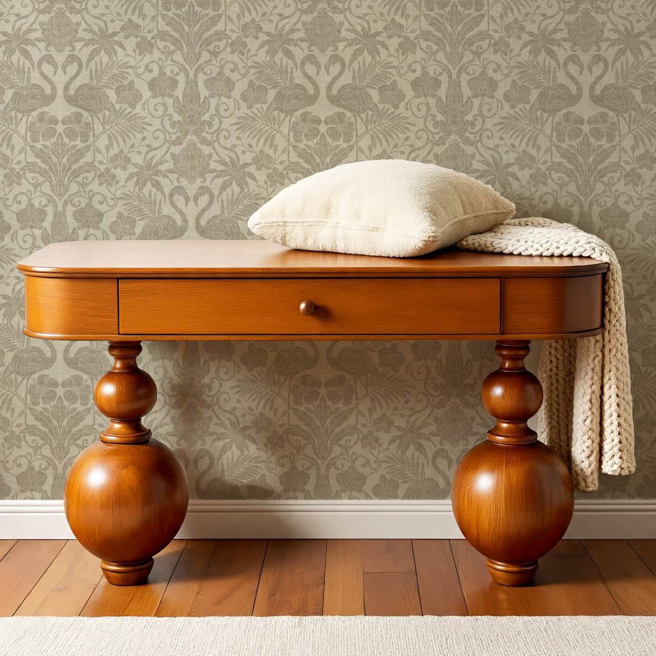 Nemy Flamingoes Stone Taupe Wallpaper