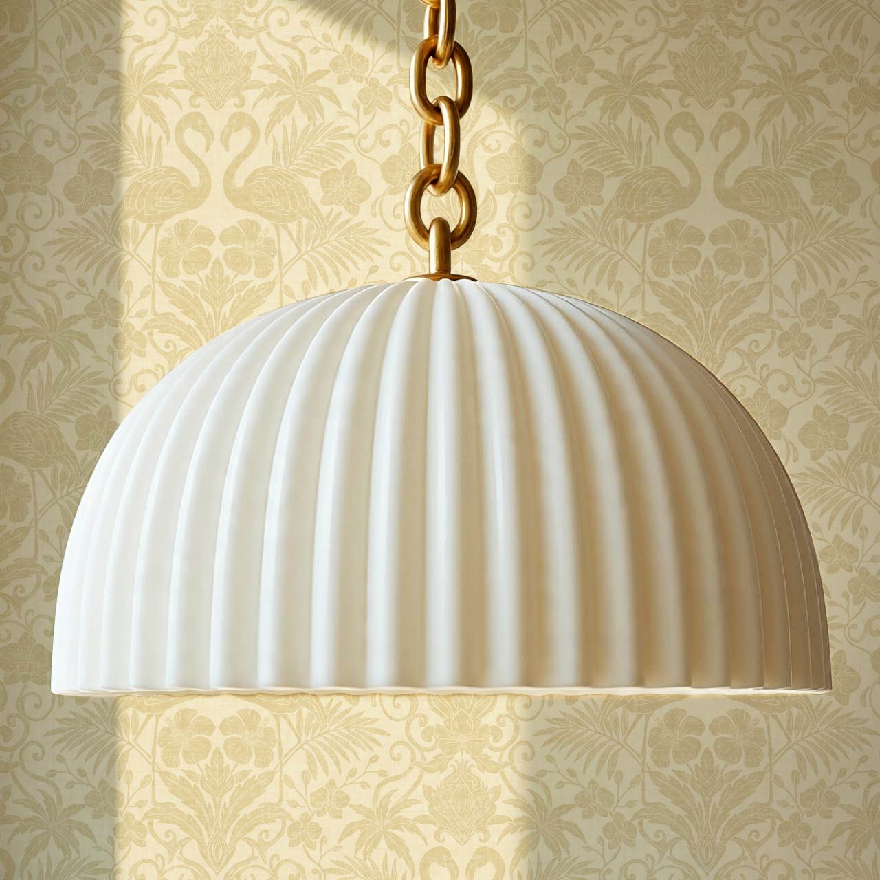 Nemy Flamingoes Honey Yellow Wallpaper