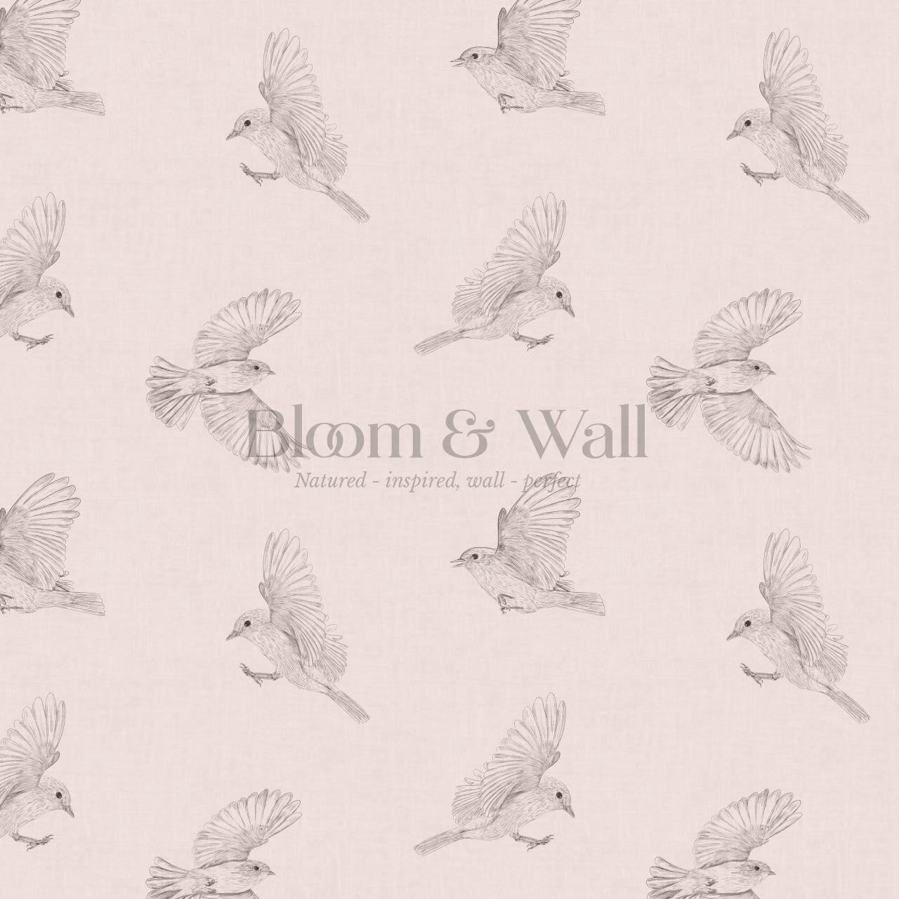 Nerissa Birds Blush Coral Wallpaper