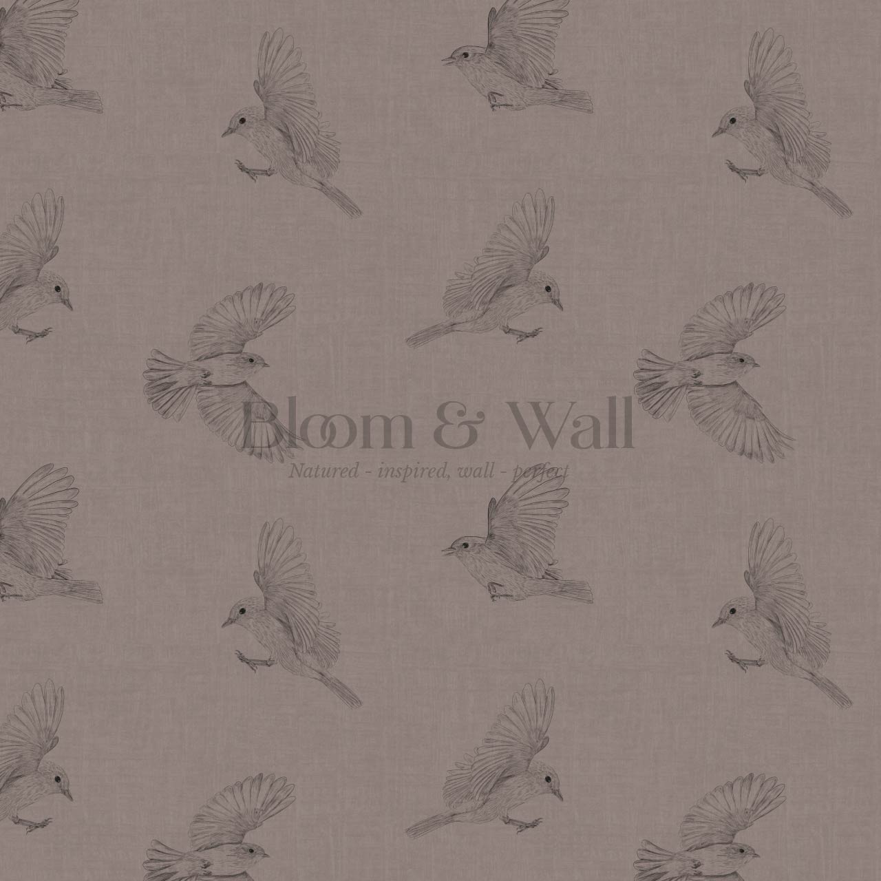 Nerissa Birds Brown Wallpaper