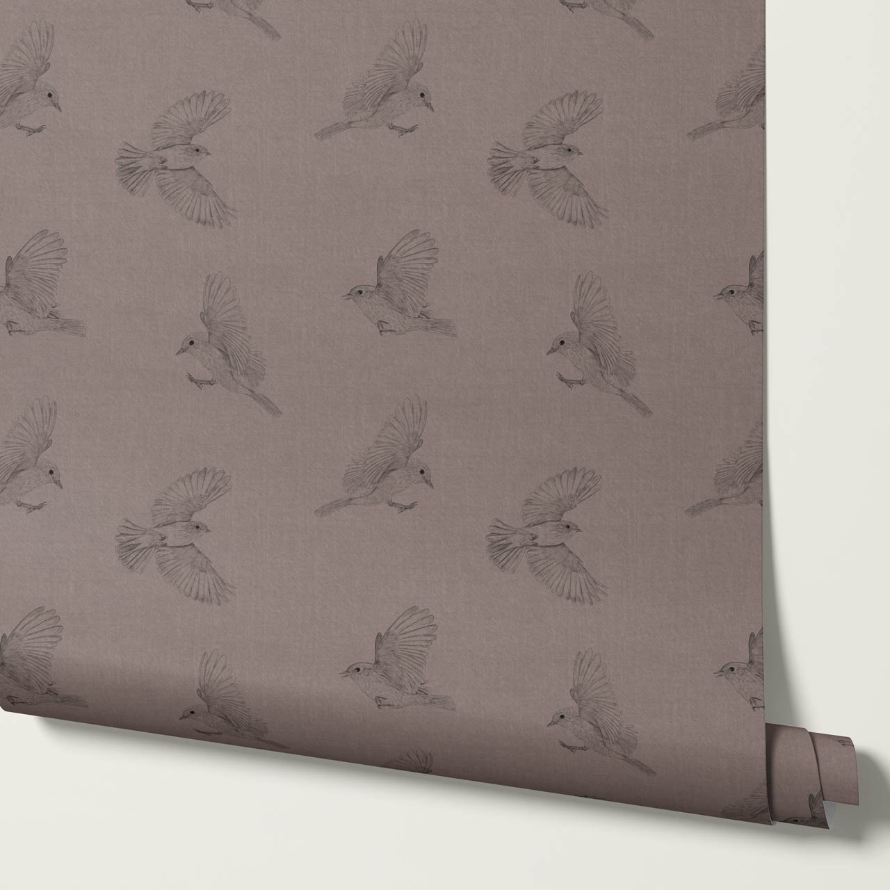 Nerissa Birds Brown Wallpaper