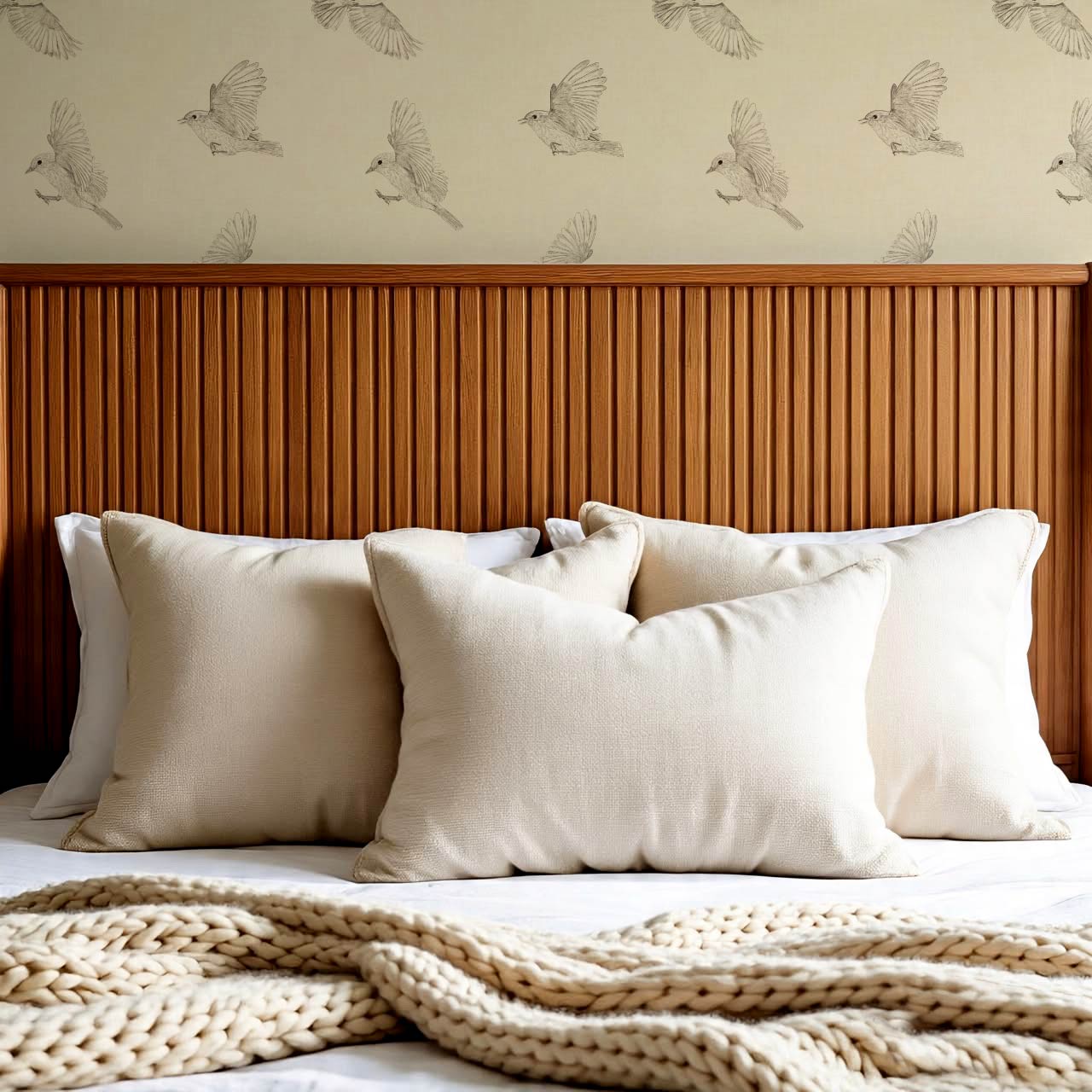 Nerissa Birds Pale Honey Wallpaper