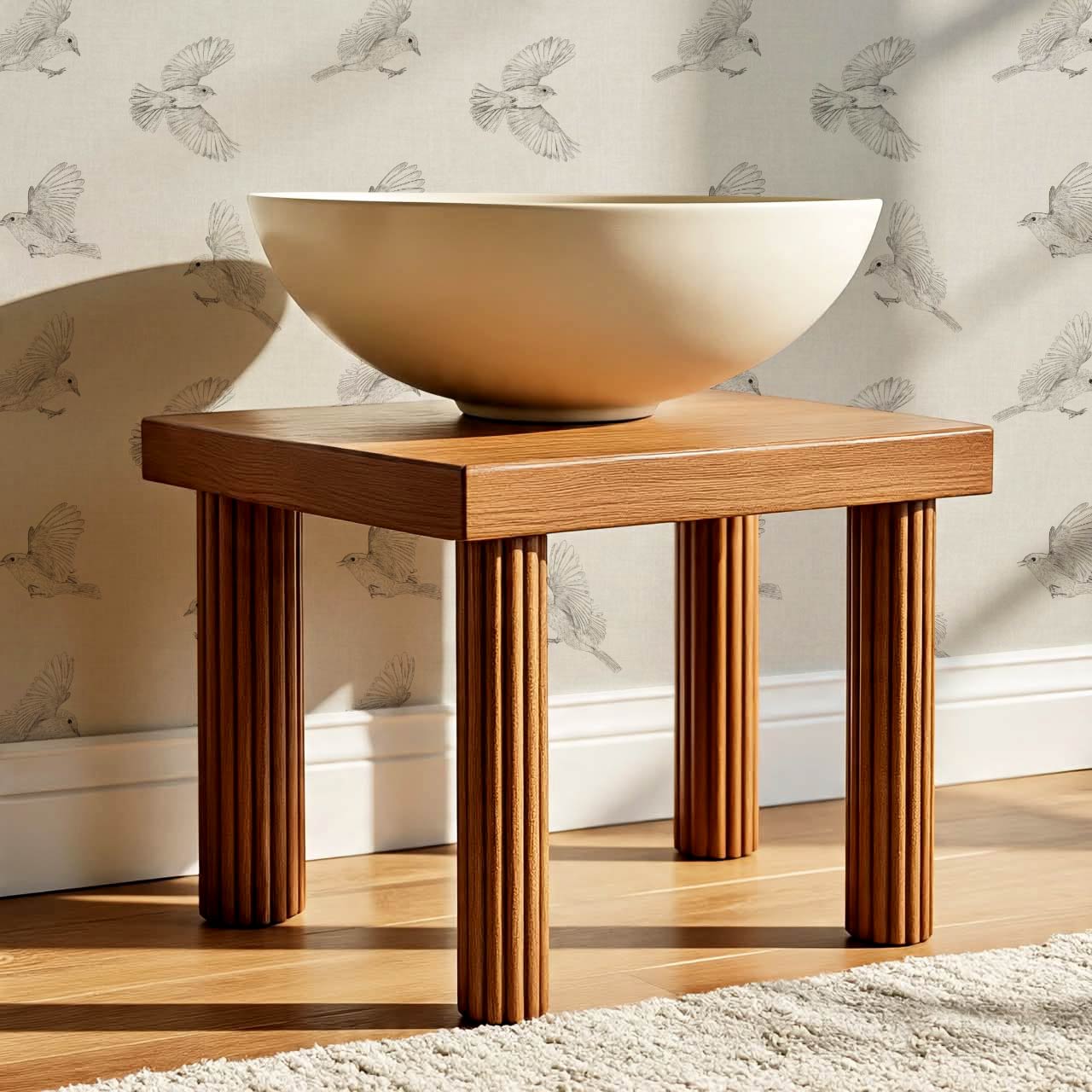 Nerissa Birds Soft Gray Wallpaper