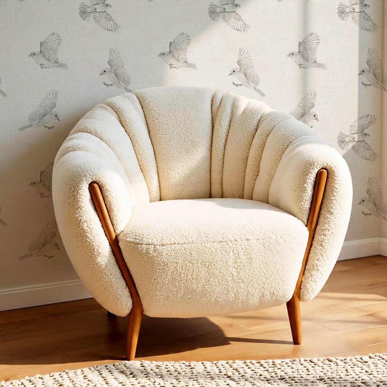 Nerissa Birds Soft Gray Wallpaper