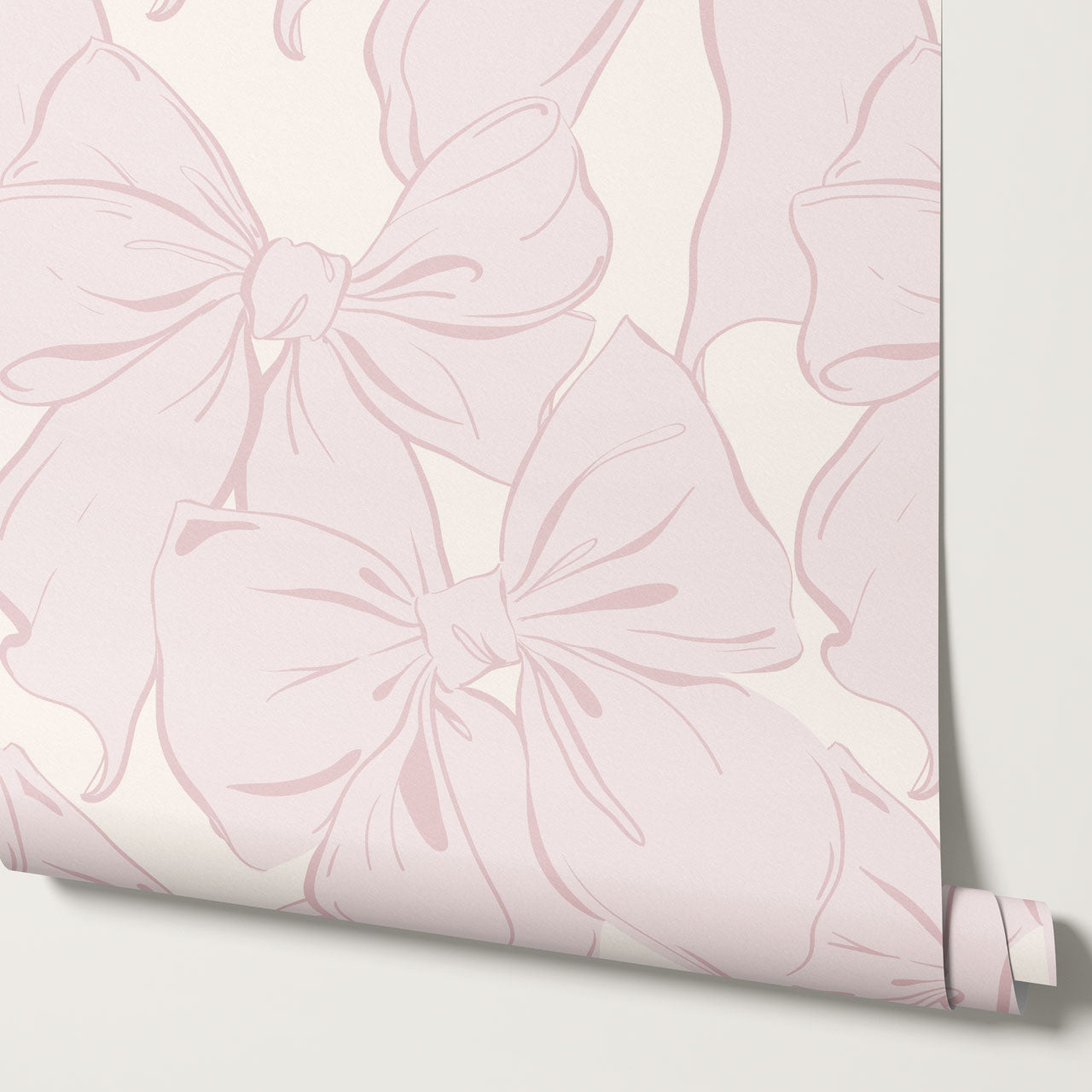 Nevaeh Large Bows Pink Wallpaper