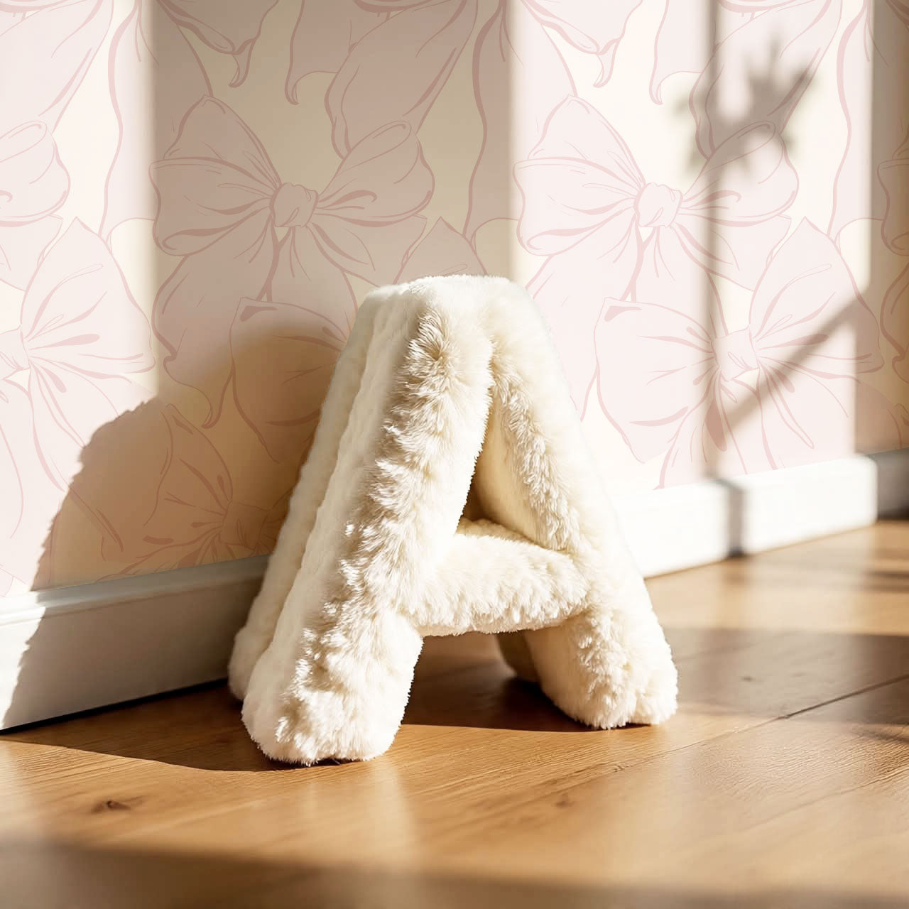 Nevaeh Large Bows Pink Wallpaper