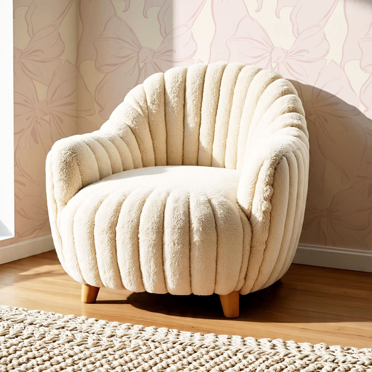 Nevaeh Large Bows Pink Wallpaper