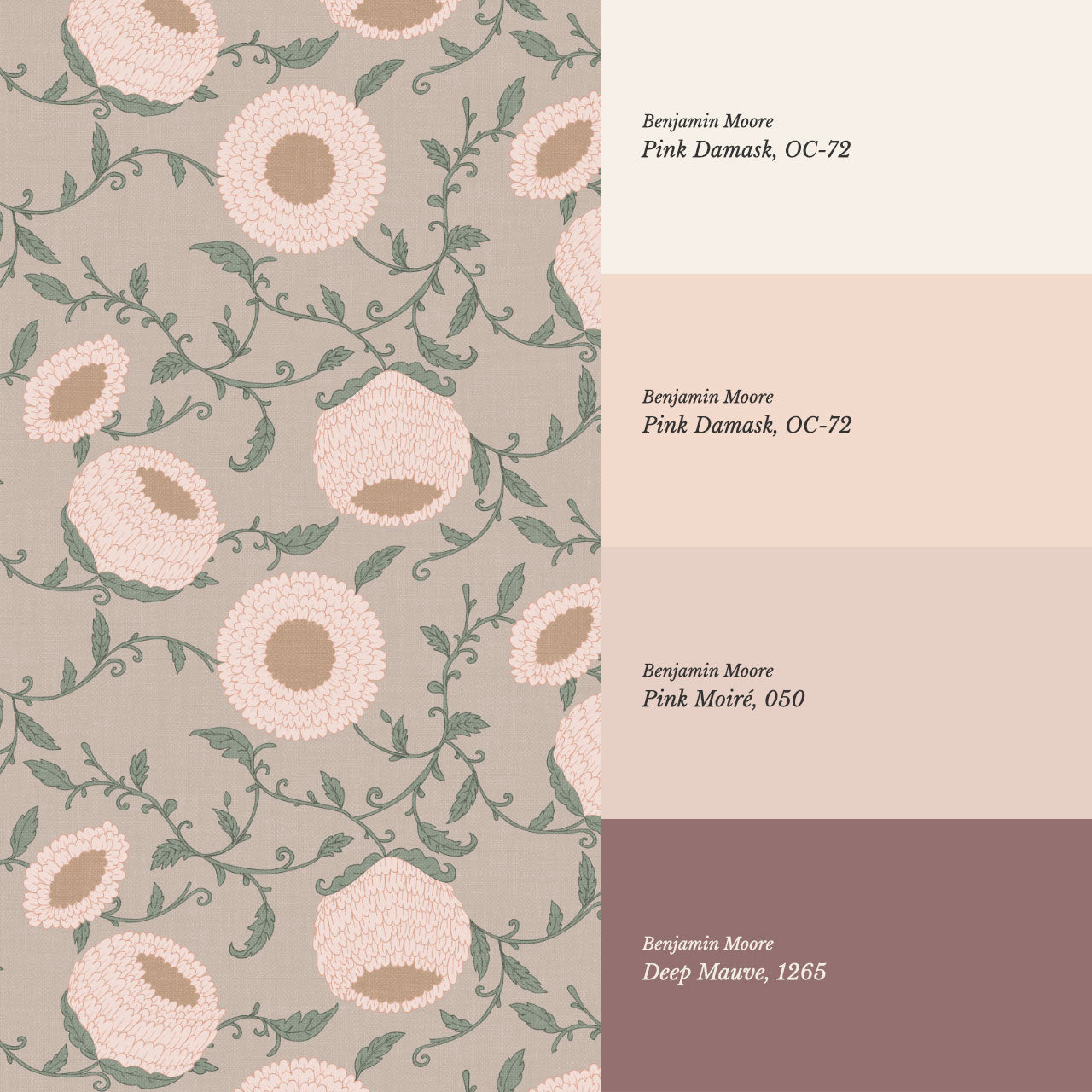 Nora Woodblock Peony Blush Wallpaper