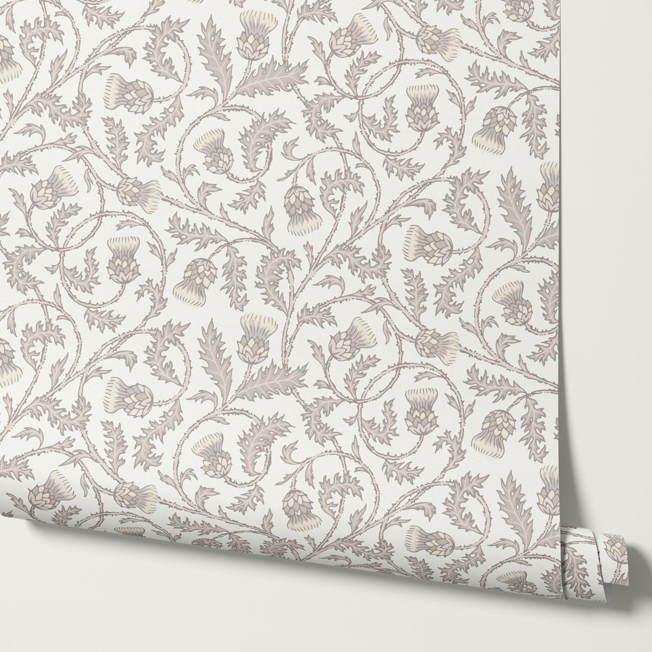 Nova Twisting Thistle Neutral Wallpaper