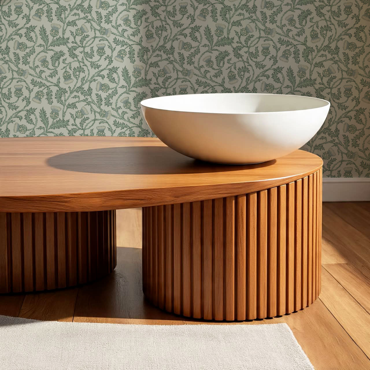 Nova Twisting Thistle Green Wallpaper