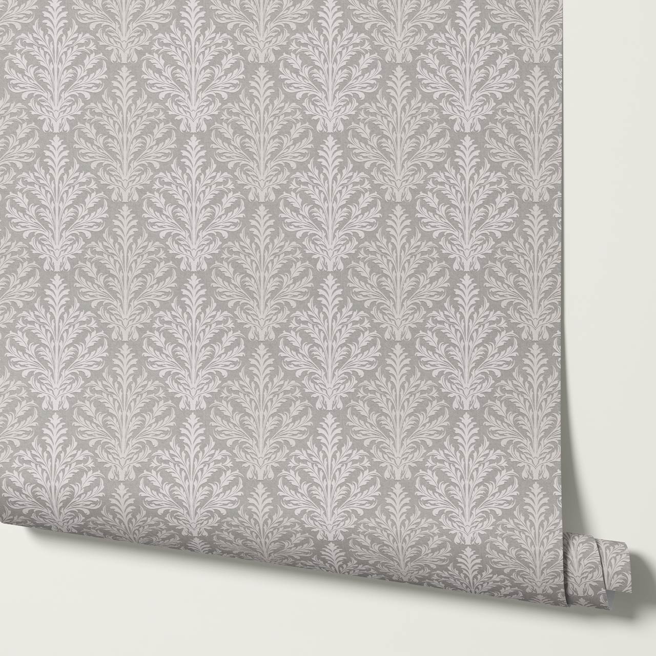 Novalie Diamond Damask Dove Gray Wallpaper