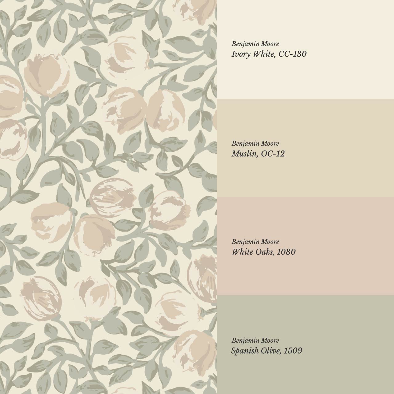 Novus Blooms Sage Bisque Wallpaper
