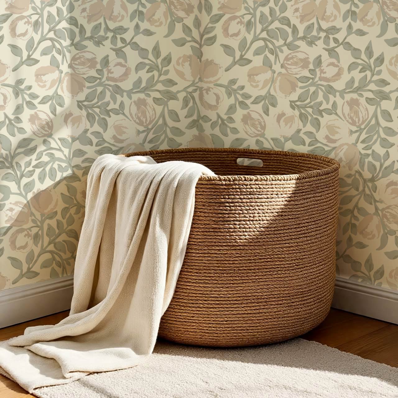 Novus Blooms Sage Bisque Wallpaper