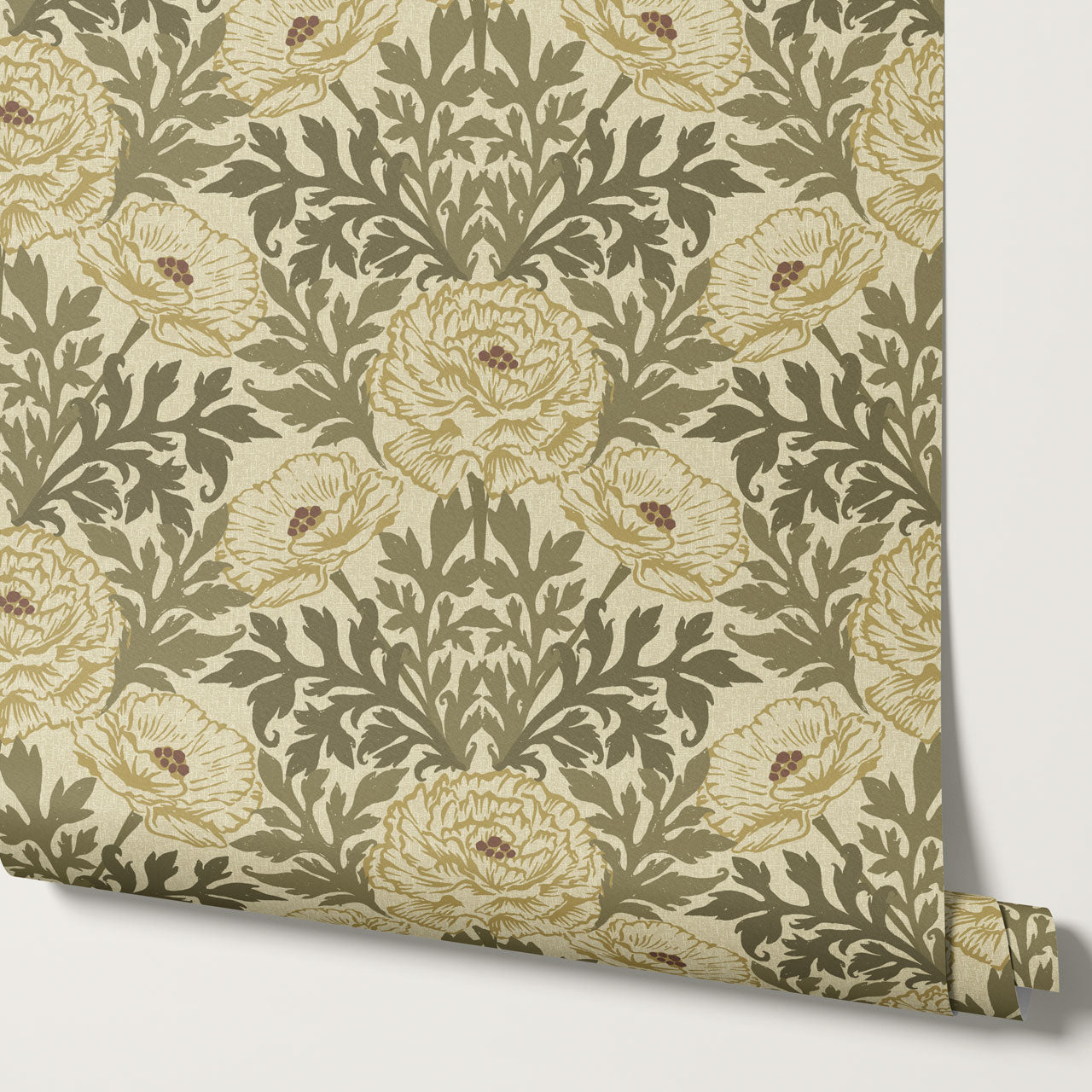 Nyla Blooming Garden Olive Gold Wallpaper