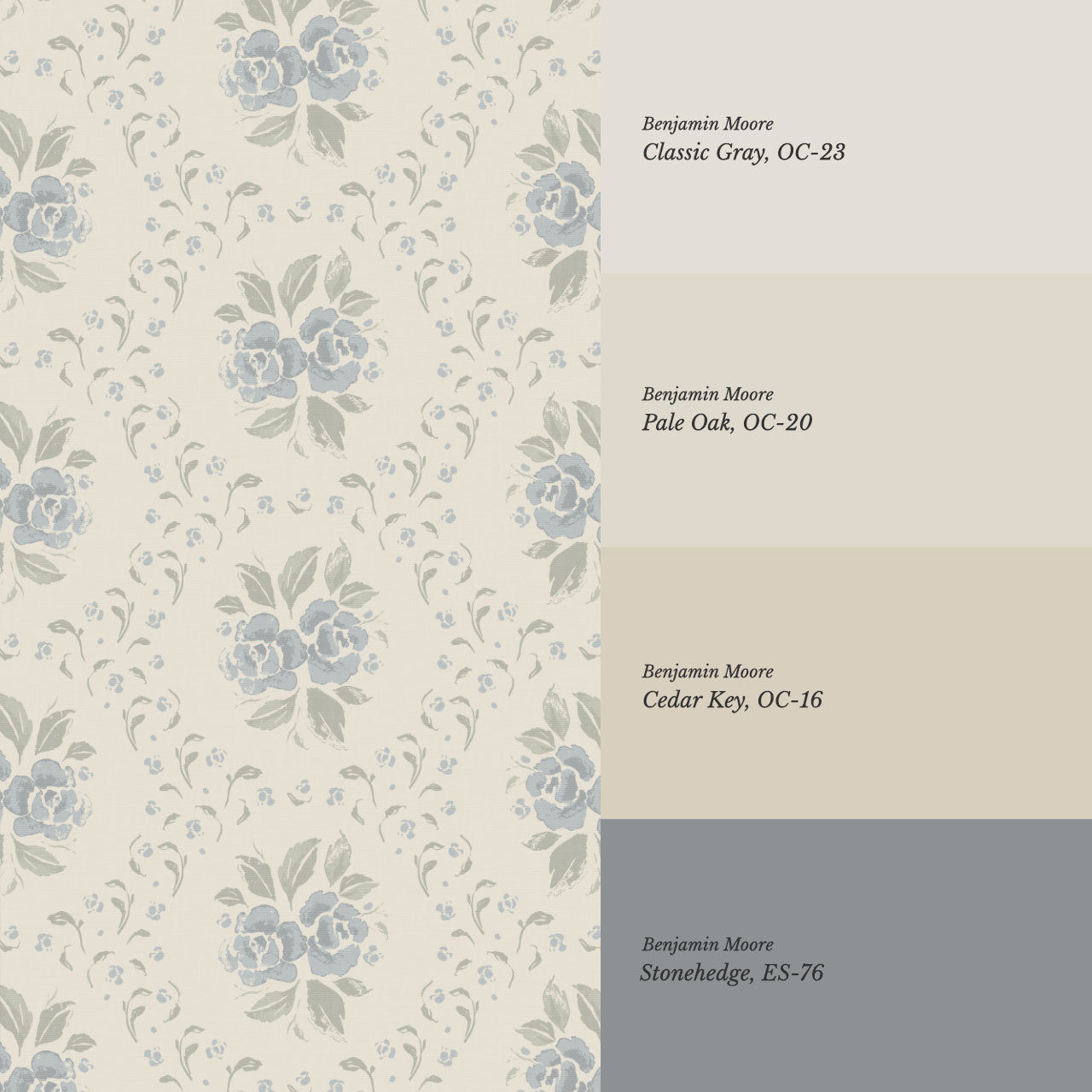 Odelia Large Bloomery Slate Beige Wallpaper