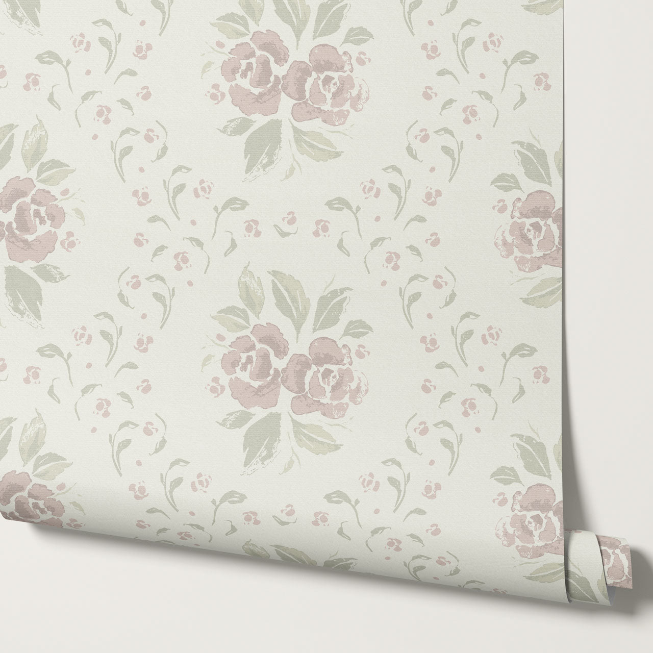 Odelia Large Bloomery Blush Cream Wallpaper