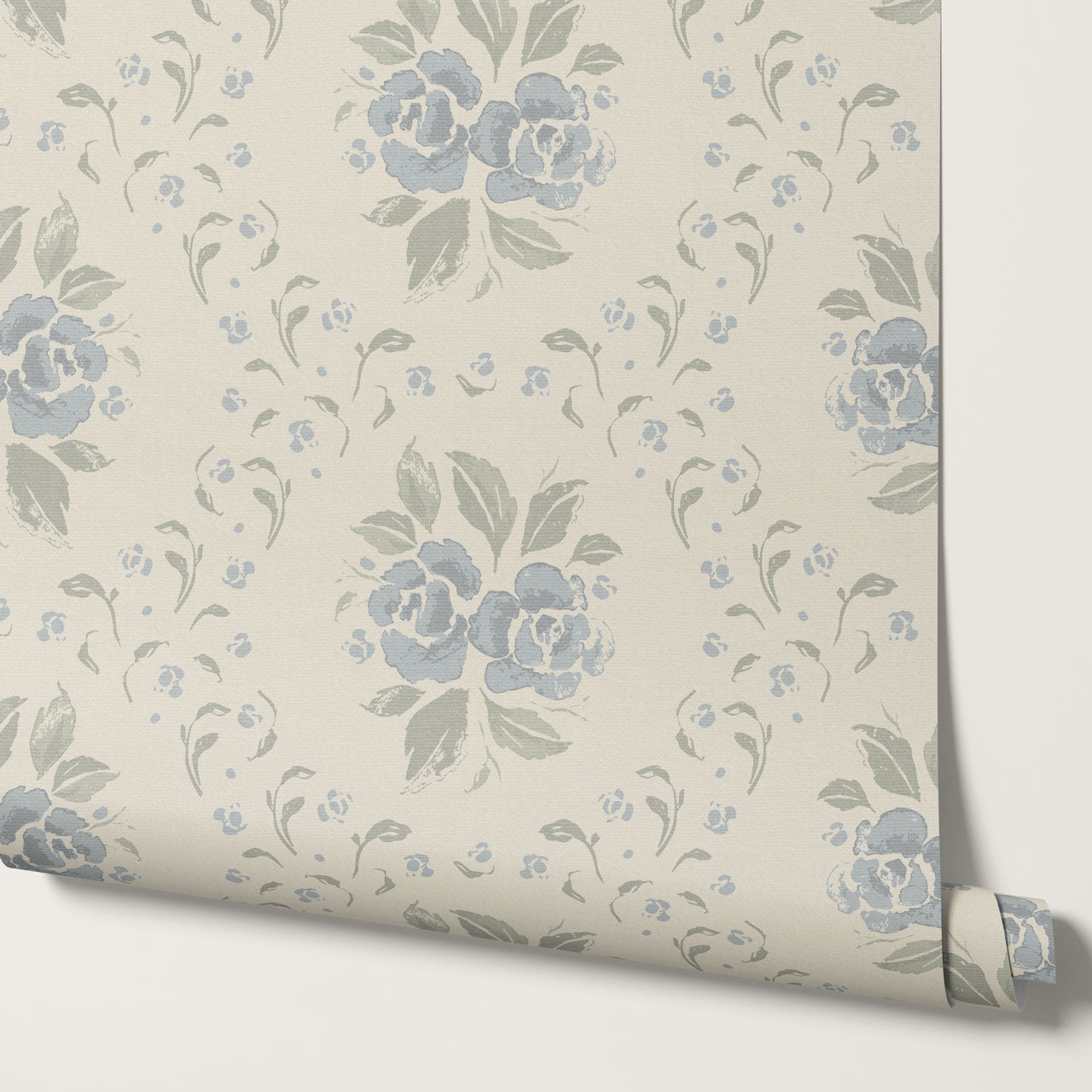 Odelia Large Bloomery Slate Beige Wallpaper