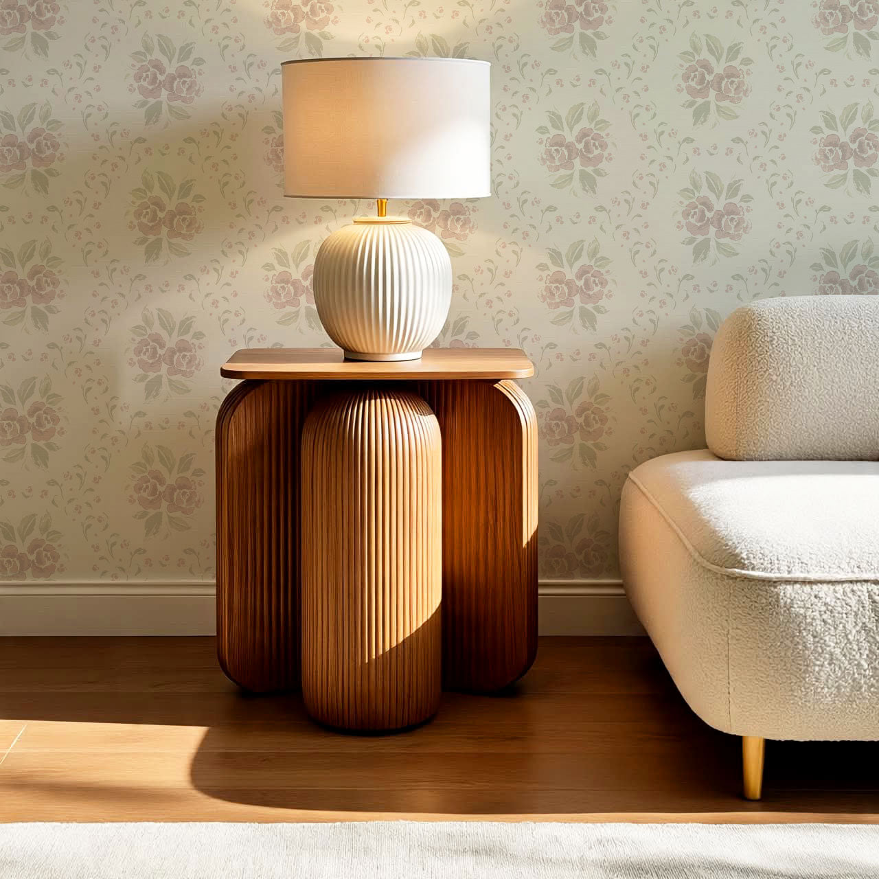 Odelia Large Bloomery Blush Cream Wallpaper