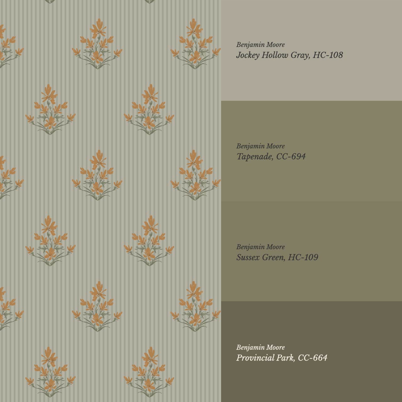 Odette Blooms Sage Wallpaper