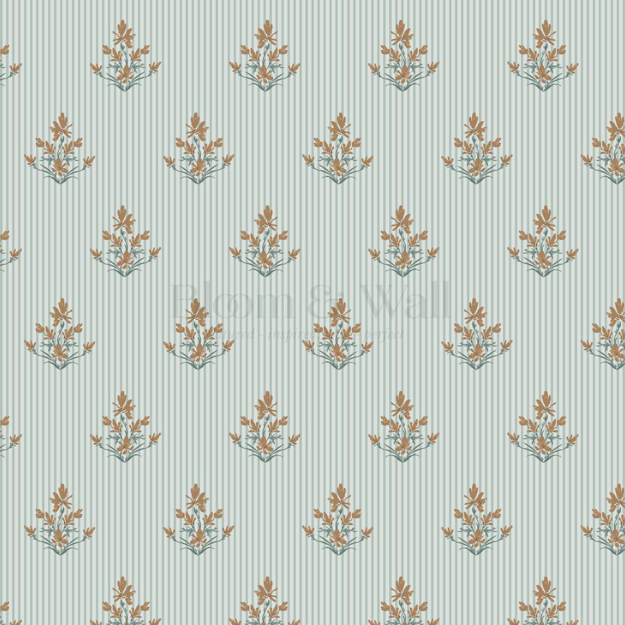 Odette Blooms Marigold Mint Wallpaper