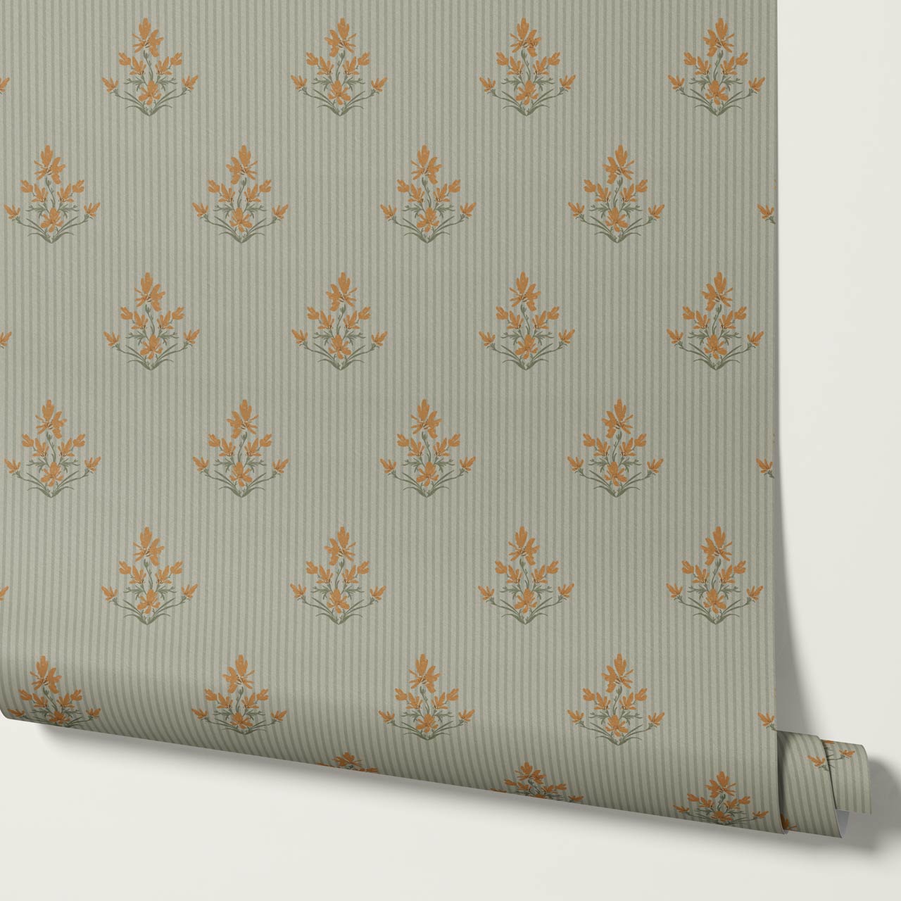 Odette Blooms Sage Wallpaper