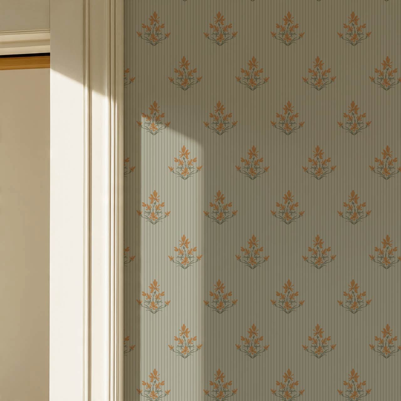 Odette Blooms Sage Wallpaper