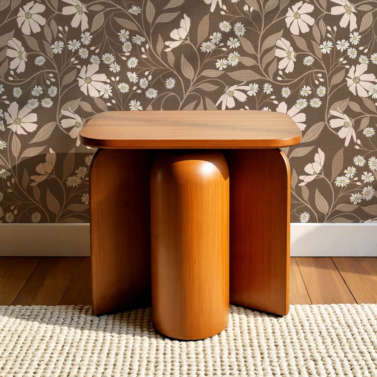 Oksana Trailing Floral Blush Brown Wallpaper