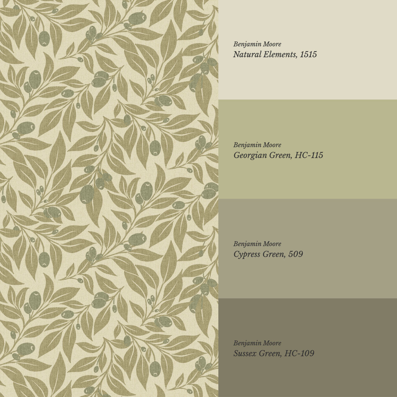 Oliva Vines Green Wallpaper