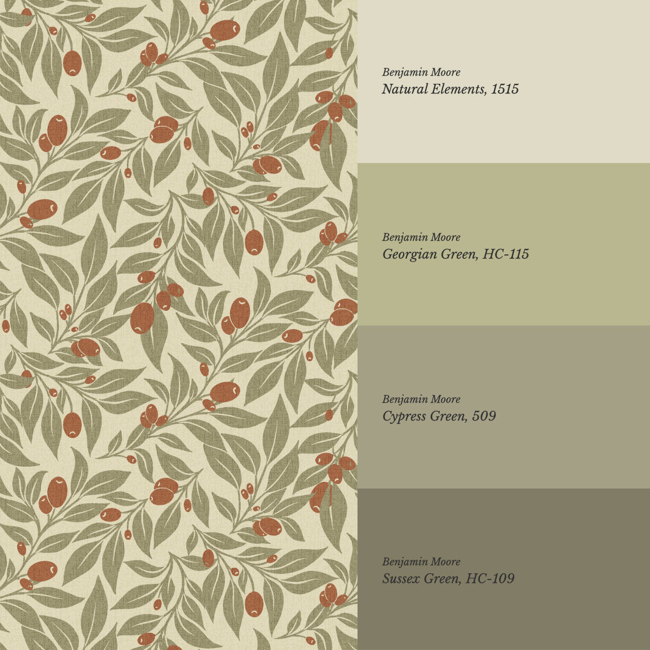 Oliva Vines Rust Wallpaper