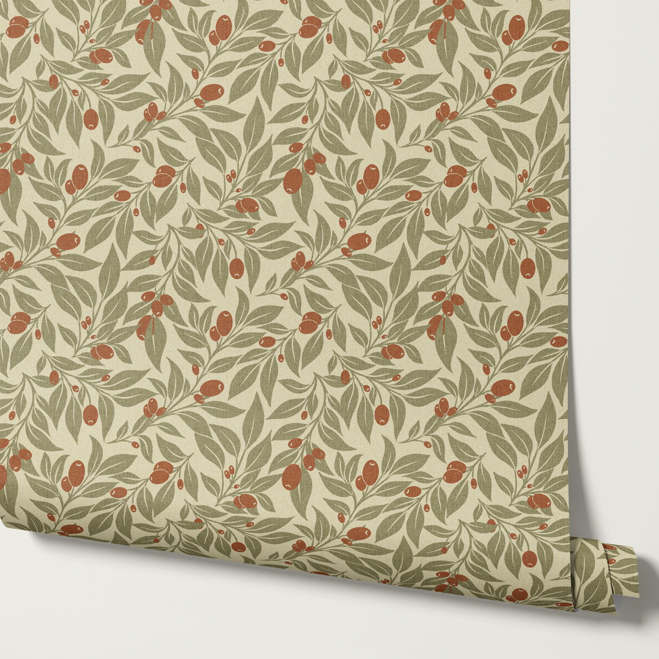Oliva Vines Rust Wallpaper