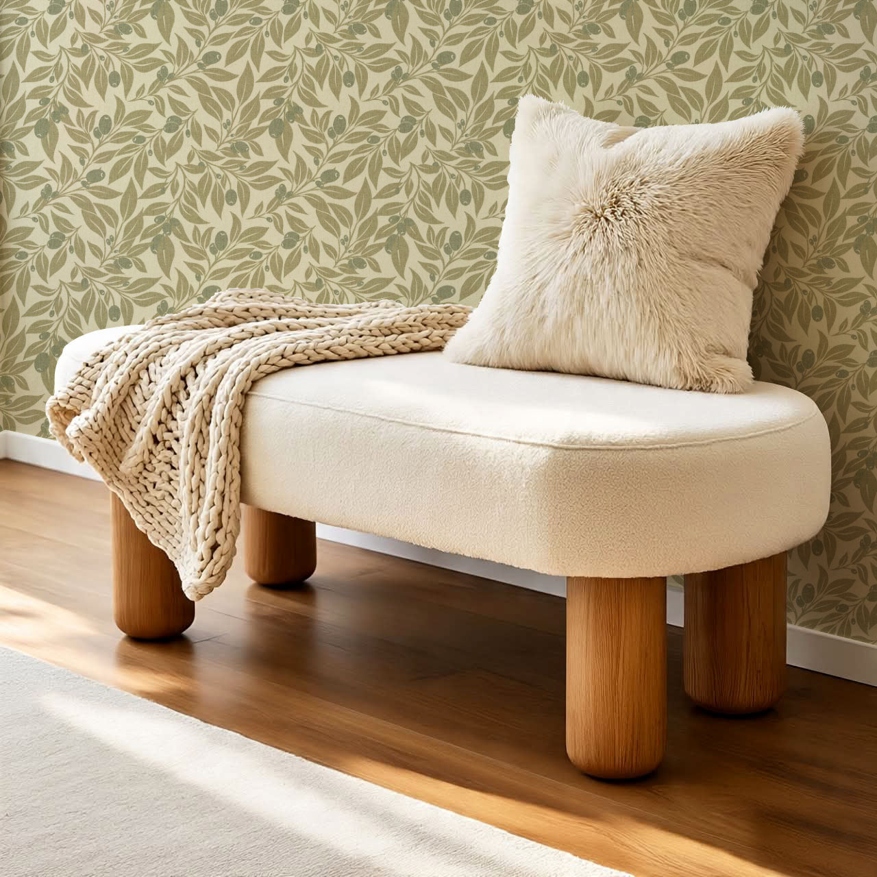 Oliva Vines Green Wallpaper