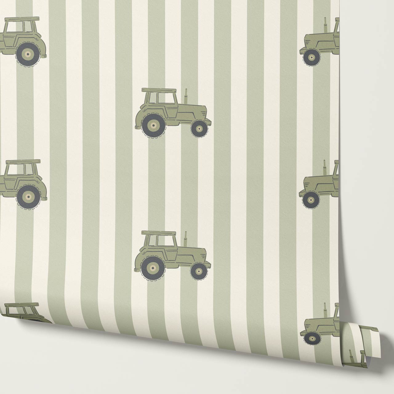 Oliver Tractors Green Stripe Tractor Wallpaper