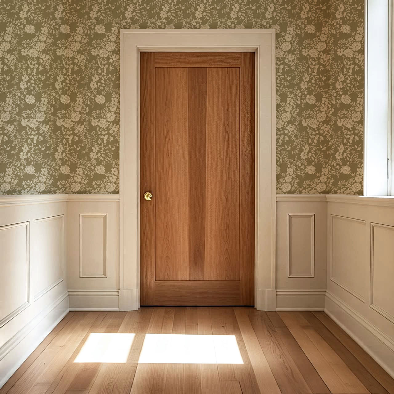 Ottilie Olive Tossed Florals Wallpaper