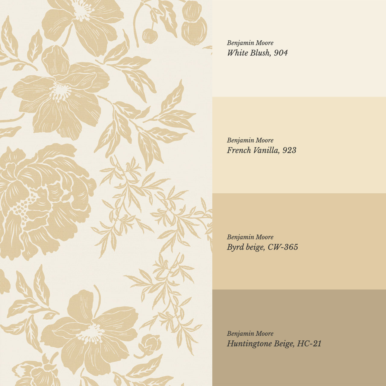 Ottilie Cream Tossed Florals Wallpaper