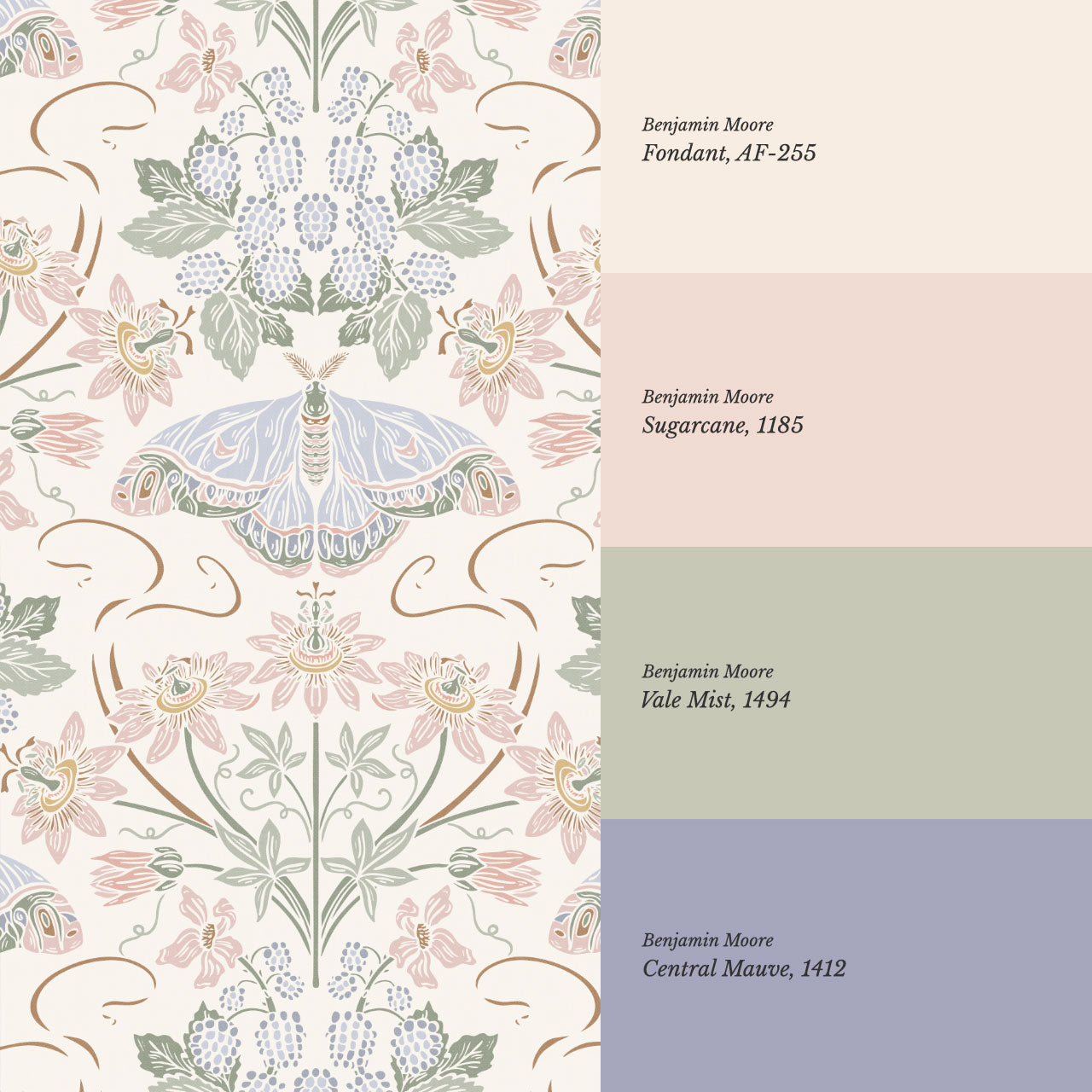 Parker Passionflower Garden Pastel Wallpaper